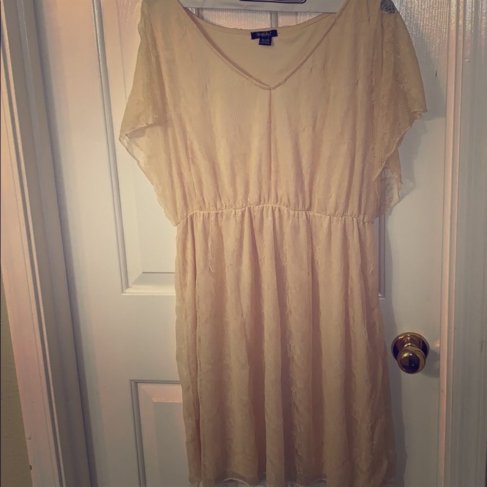 Lace cream colored dress